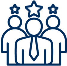 Three people with stars above their heads.
